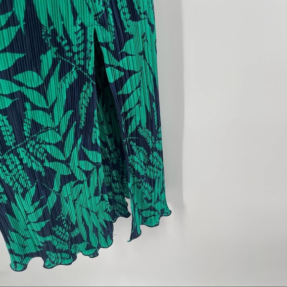 BANANA REPUBLIC Dress Travel Coastal Tropical Leaf Print Racerback Maxi Midi Med - Picture 10 of 11